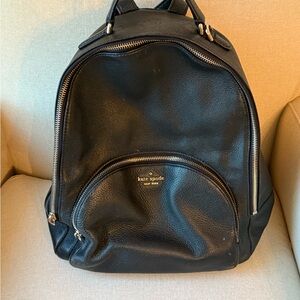 Kate Spade Black Textured Backpack
